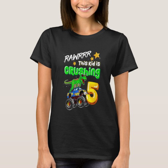 Camiseta Niños Rawrrrr Este Niño Está Aplastando Un Camión  (Anverso)