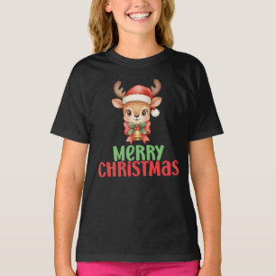 Camiseta Niños Reno Feliz Navidad
