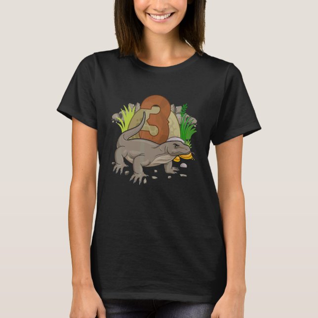 Camiseta Niños Reptiles Komodo Dragon de 3 años de edad (Anverso)