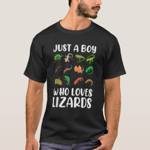 Camiseta Niños Reptiles Lagarto Solo Un Niño Que Ama Los La