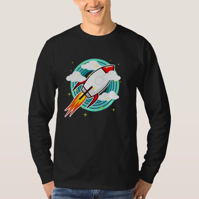 Camiseta Niños Retro De Cohetes Para Astronautas Jóvenes (Anverso)