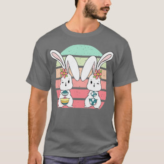 Camiseta Niños Retro de conejo de Pascua Caza de Huevo de C