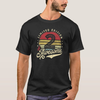 Camiseta Niños Retro De Dos Años E Increíble Segundo Cumple