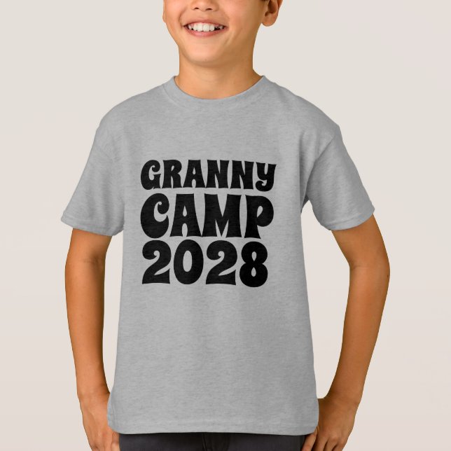 Camiseta Niños retro del campamento de granjas de texto (Anverso)