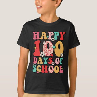 Camiseta Niños Retro Groovy 100 días Felices 100 días del S