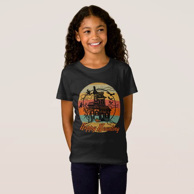Camiseta Niños retro Halloween Feliz Haunting Haunting (Anverso completo)