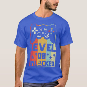 Camiseta Niños Retro Vintage Nivel 8 Videojuego desbloquead