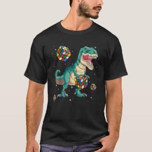Camiseta Niños Rex Speed Cubing Cube Math Puzzle Dinosaur K