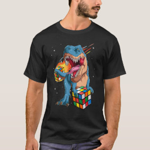Camiseta Niños Rex Speed Cubing Cube Math Puzzle Dinosaur K