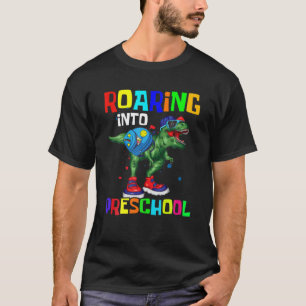 Camiseta Niños Roareando En Dinosaurio Preescolar Para Volv