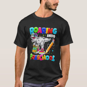 Camiseta Niños Roareando En Dinosaurio Preescolar Para Volv