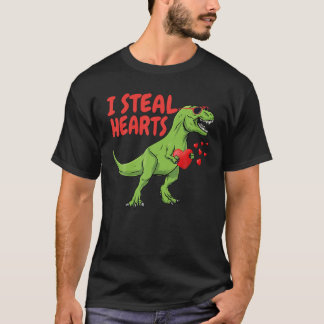 Camiseta Niños Roban Corazones Trex Dino Niño Valentine D
