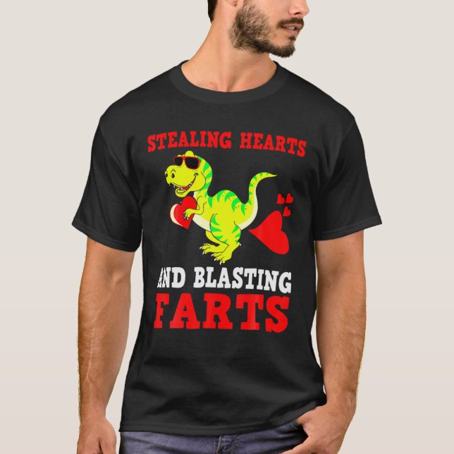 Camiseta Niños Robando Corazones Y Destrozando Faros T Rex  (Anverso)