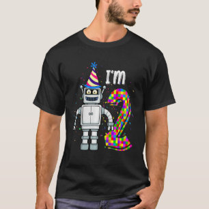 Camiseta Niños Robot pequeño Tengo 2 años de Robótica Cienc