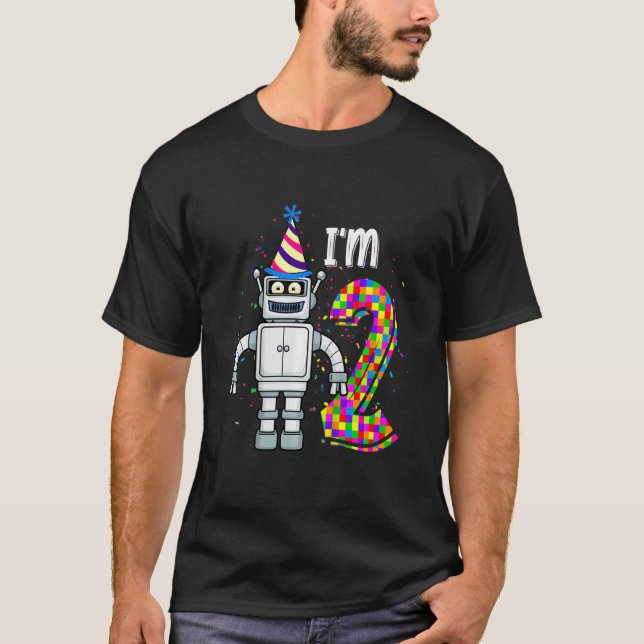 Camiseta Niños Robot pequeño Tengo 2 años de Robótica Cienc (Anverso)
