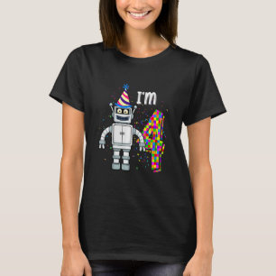 Camiseta Niños Robot pequeño Tengo 4 años de Robótica Cienc