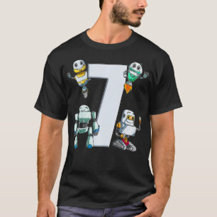Camiseta Niños Robots Robots 7 niños de cumpleaños Robótica