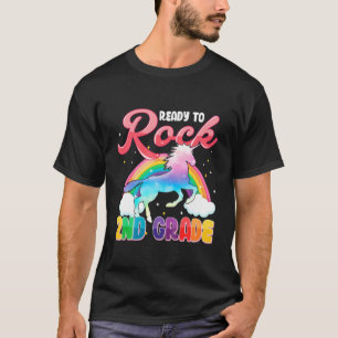 Camiseta Niños Rodean El Arcoiris De Unicornio De 2º Grado