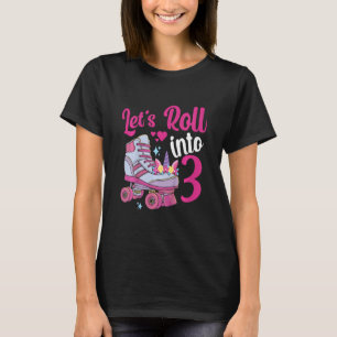 Camiseta Niños rodemos en 3 Chicas 3er cumpleaños Roller S