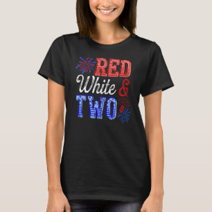 Camiseta Niños Rojos Blancos Dos Días De Cumpleaños 4 De Ju