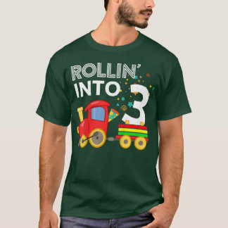 Camiseta Niños Rollin' en 3 trenes 3er cumpleaños Fiesta To