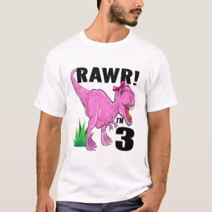 Camiseta Niños Rugido Soy 3 Dinosaurio T Rex Tercer Cumplea