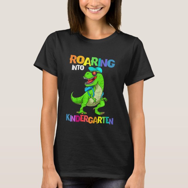Camiseta Niños rugiendo hacia el jardín de infancia Dinosau (Anverso)