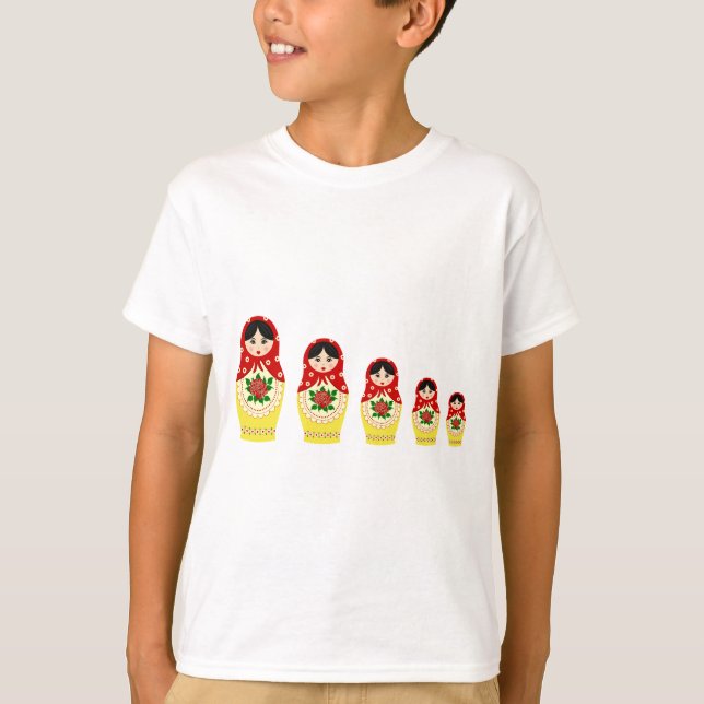Camiseta Niños rusos rojos de las muñecas de la (Anverso)
