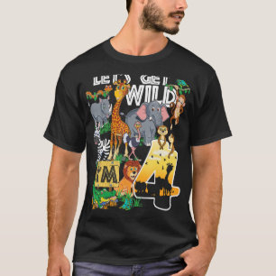 Camiseta Niños, Safari Zoo, cuarto Fiesta de cumpleaños, vo