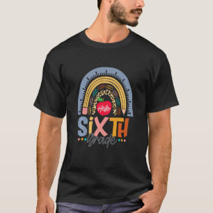 Camiseta Niños Saludos De 6º Grado De Lápiz Ruler Apple Y