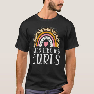 Camiseta Niños Salvajes Como Mis Curls, Pequeño Chica Leopa