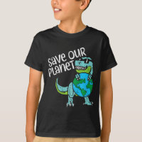 Niños salvan nuestro planeta Trex Earth Cute Dinos