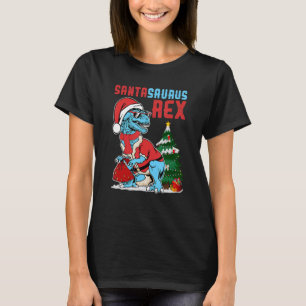 Camiseta Niños Santasaurus Rex Dino Santa Toddler Boys Chri