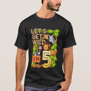 Camiseta Niños Seamos salvajes Soy 5 Animal Zoo de Safari