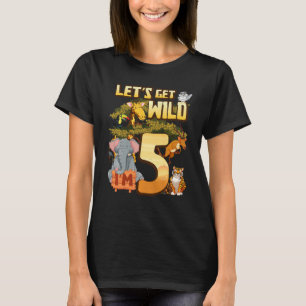 Camiseta Niños Seamos salvajes Soy 5 Animal Zoo de Safari