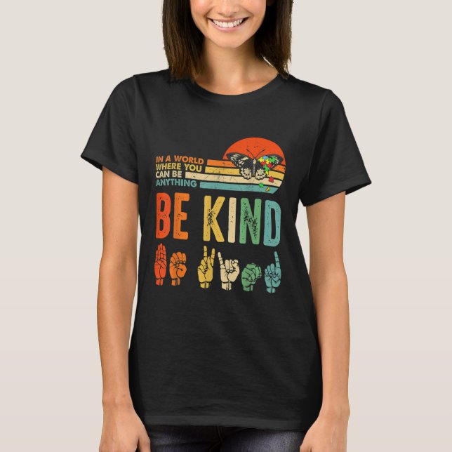 Camiseta Niños Sean Amables Conciencia del Autismo Lenguaje (Anverso)
