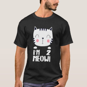 Camiseta Niños segundo Chicas Cumpleaños Kawi Gato Soy 2 Me