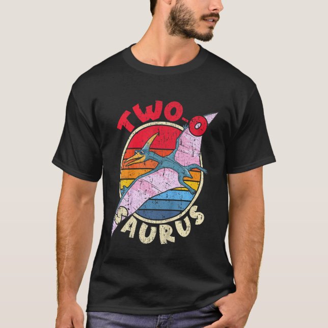Camiseta Niños Segundo Cumpleaños Dos O Saurus I Pterodacty (Anverso)