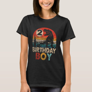 Camiseta Niños Segundo cumpleaños niño Rex Dinosaurio 2 año