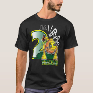 Camiseta Niños segundo cumpleaños Robot Hb2mi Fiesta Niños