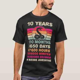 Camiseta Niños Serpiente de 10 años de edad Décima Serpient