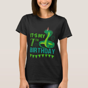 Camiseta Niños serpientes cumpleaños 7 es mi séptimo cumple