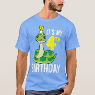 Camiseta Niños Serpientes Es Mi Cuarto Cumpleaños De 4 Años