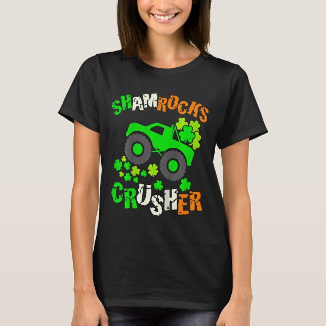 Camiseta Niños Shamrock crusher Monster Truck Irish St Patr (Anverso)