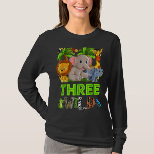 Camiseta Niños siempre salvajes tres años de edad zoológico