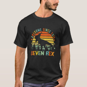 Camiseta Niños Siete Rex Séptimo Cumpleaños Séptimo Dinosau