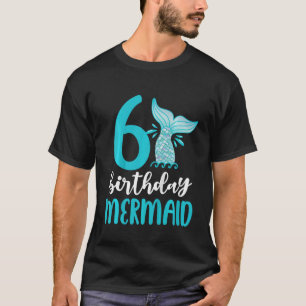 Camiseta Niños Sirenita de cumpleaños 6 Chicas a la familia