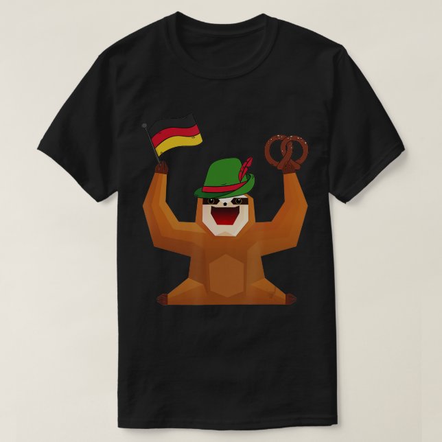 Camiseta Niños Sloth Oktoberfest Hombres Lederhosen (Diseño del anverso)