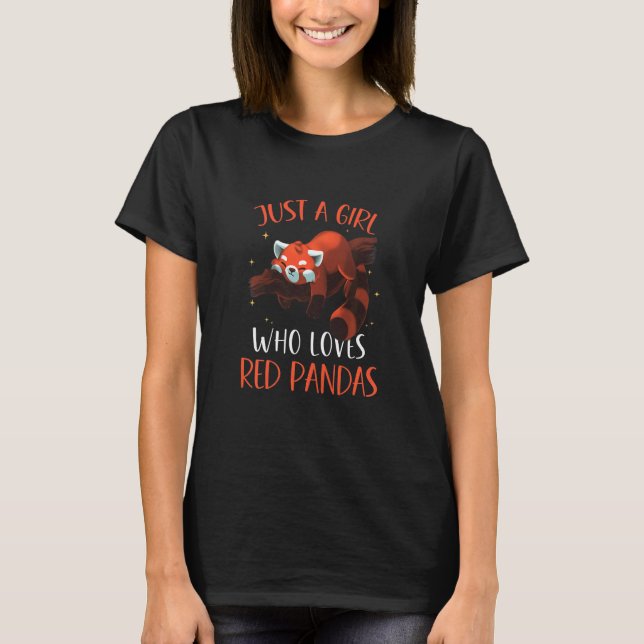 Camiseta Niños Solamente un chica que ama los pandas rojos  (Anverso)