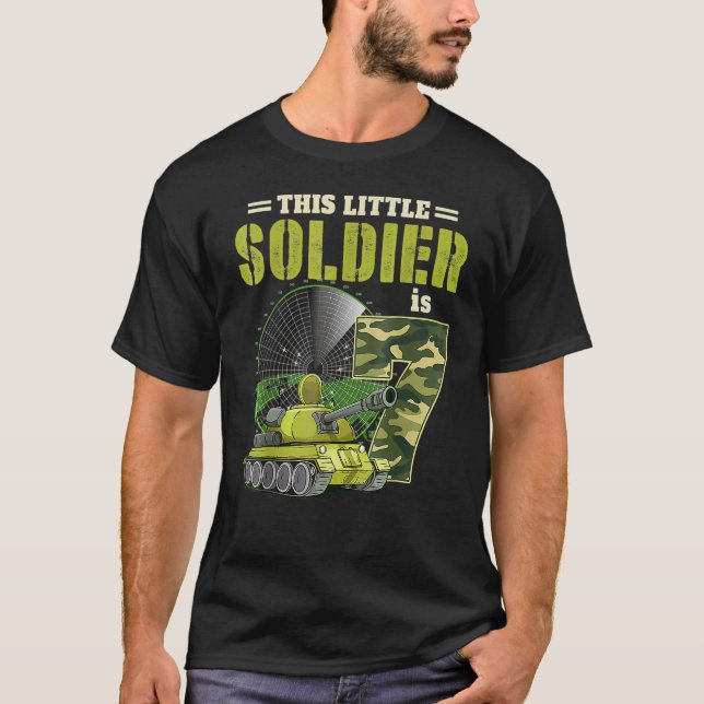 Camiseta Niños soldados de cumpleaños de 7 años con tema mi (Anverso)